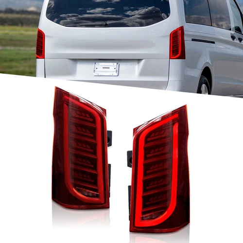 Pair LED Tail Lights Brake Lamps For Mercedes Benz VITO Viano Metris W447 14-22 - Picture 3 of 18
