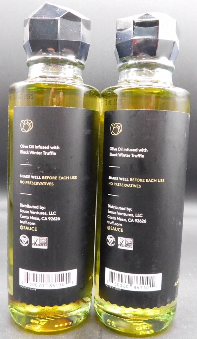 Lot Of 2 TRUFF Black Truffle Infused Olive Oil 5.6oz Ea Exp 02/25 New