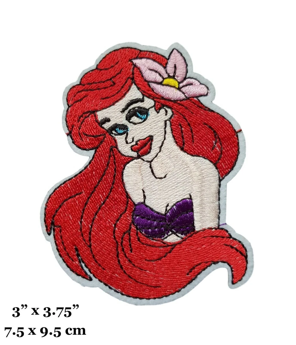 The Little Mermaid Movie Ariel Cartoon Character Face Embroidered Iron On  Patch | eBay