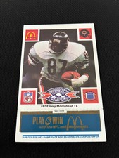 SUPER BOWL XX CHICAGO BEARS EMERY MOOREHEAD BLUE MCDONALDS 1986 FOOTBALL CARD !