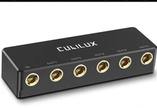 Cubilux 5-Way Quarter Inch Signal Splitter, Passive 1/4” Audio Splitter, 6.35mm