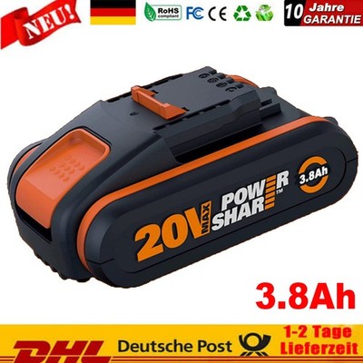 20V MAX 3,8Ah Akku Für Worx Original Ersatzakku WA3553 WA3556 WA3551 WA3639
