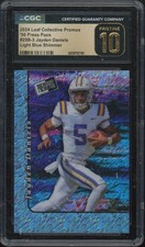 2024 Leaf Press Pass Promo Light Blue Shimmer Jayden Daniels RC Pristine CGC 10