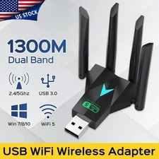 USB 3.0 Wireless WIFI Adapter 1300Mbps Long Range Dongle Dual Band Network lot