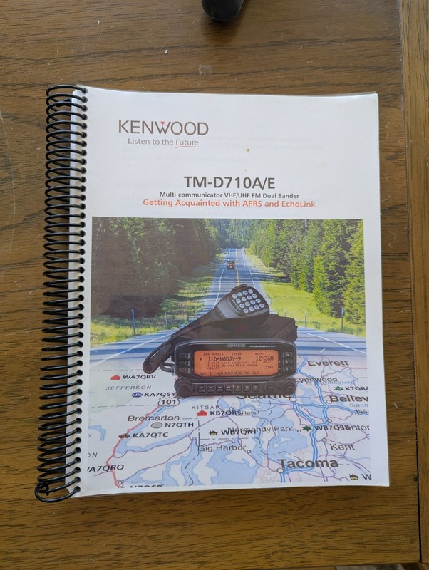 TM-D710A/E Getting Acquainted with APRS and Echolink spiral bound booklet