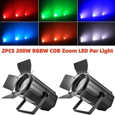 2PCS 200W RGBW COB Zoom LED Par Light DMX Audience Blinder Stage Lighting Party