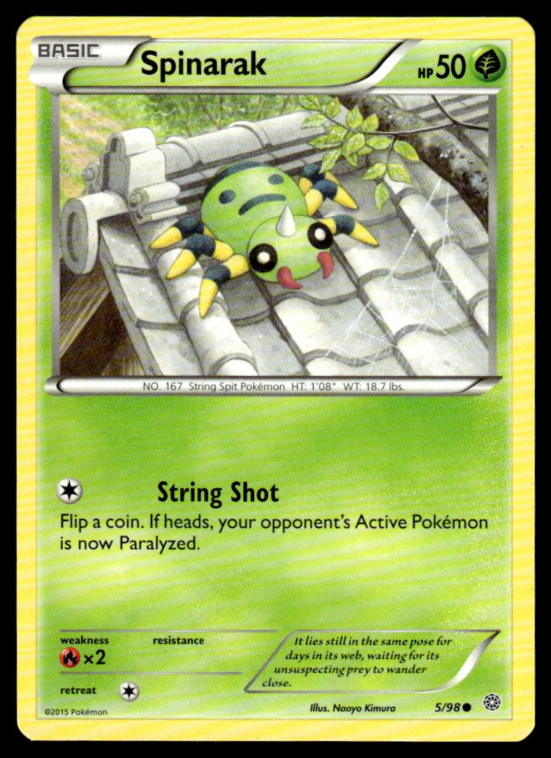 Spinarak 5/98 Common Ancient Origins Pokemon MP
