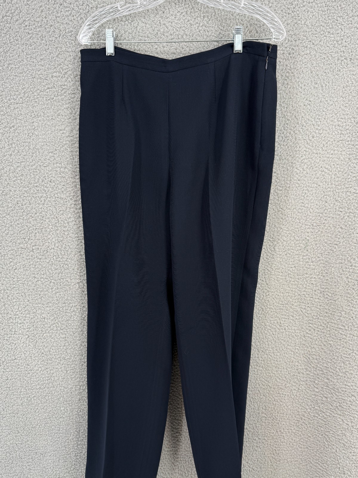 Le Suit Womens 2pc Pants Suit Straight Leg Collections Sz 12 Classic Navy Long