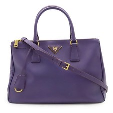 Prada Saffiano Lux 2Way Handbag Women Purple One Size