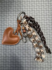 Heart Shape PU Leather Braided Rope Bag Pendant Keychain Bag Charm