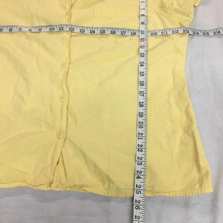 Basic Editions Women's Yellow Cotton Button Up Sh… - image 6