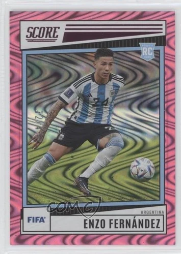 2022-23 Panini Score FIFA Retail Pink Swirl /45 Enzo Fernandez #95 Rookie RC