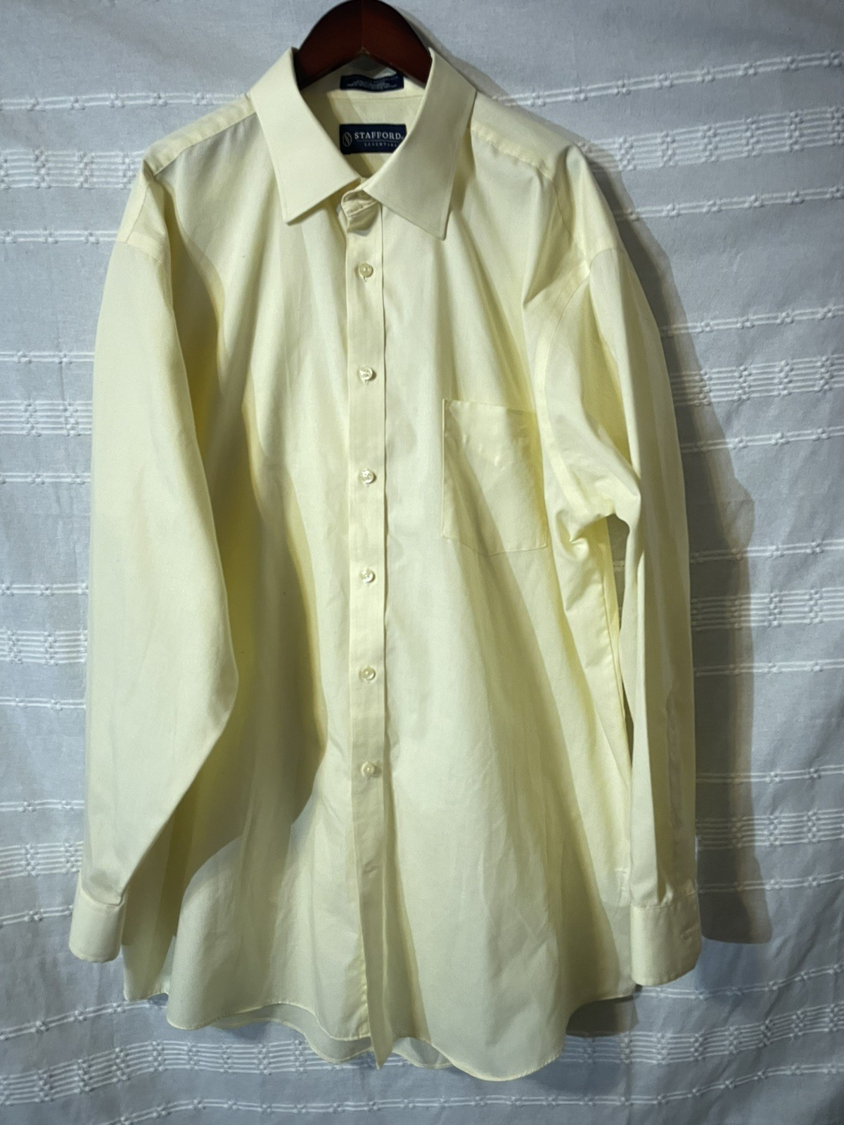 Stafford Essentials Yellow Button Long Sleeve Dre… - image 2