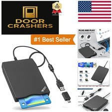 USB 3.5 Inch Floppy Disk Reader - Compact Black Reader for Old Data Recovery