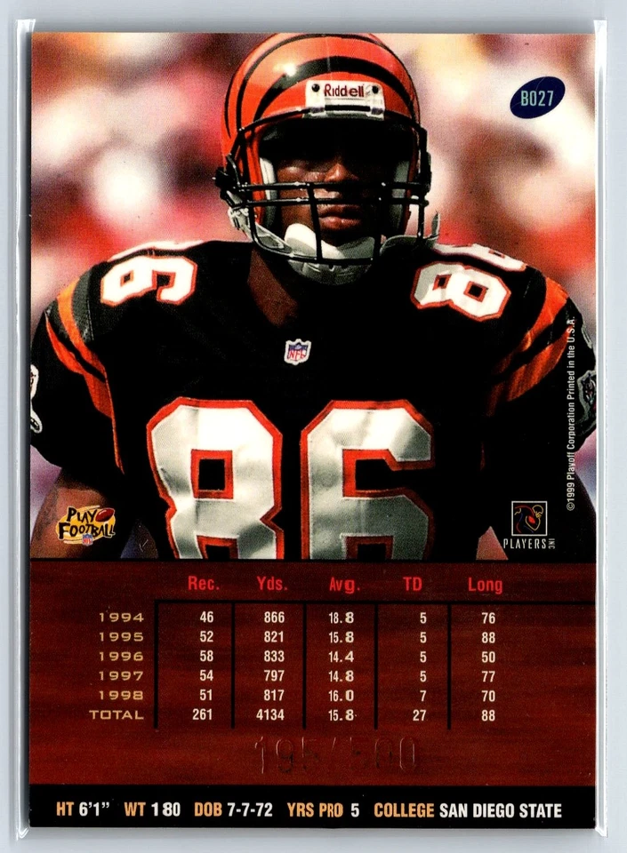 1999 Playoff Prestige SSD Spectrum Green #B027 Darnay Scott Bengals /500 - Image 2 of 2