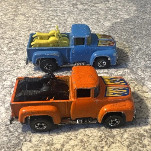 Vintage Hot Wheels Blackwall Lot Of 2 Hi Tail Hauler Blue & Orange Very Cool