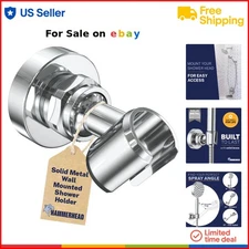 Solid Metal Handheld Shower Head Holder Wall Mount Adjustable Chrome Fit