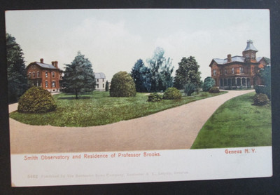Smith Observatory & Professor Brooks Residence Geneva NY Unposted UDB Postcard