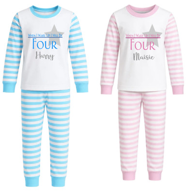 Personalisierter Geburtstagsabend Schlafanzug Pyjama Jungen & Mädchen Geschenke für Kind 1-10
