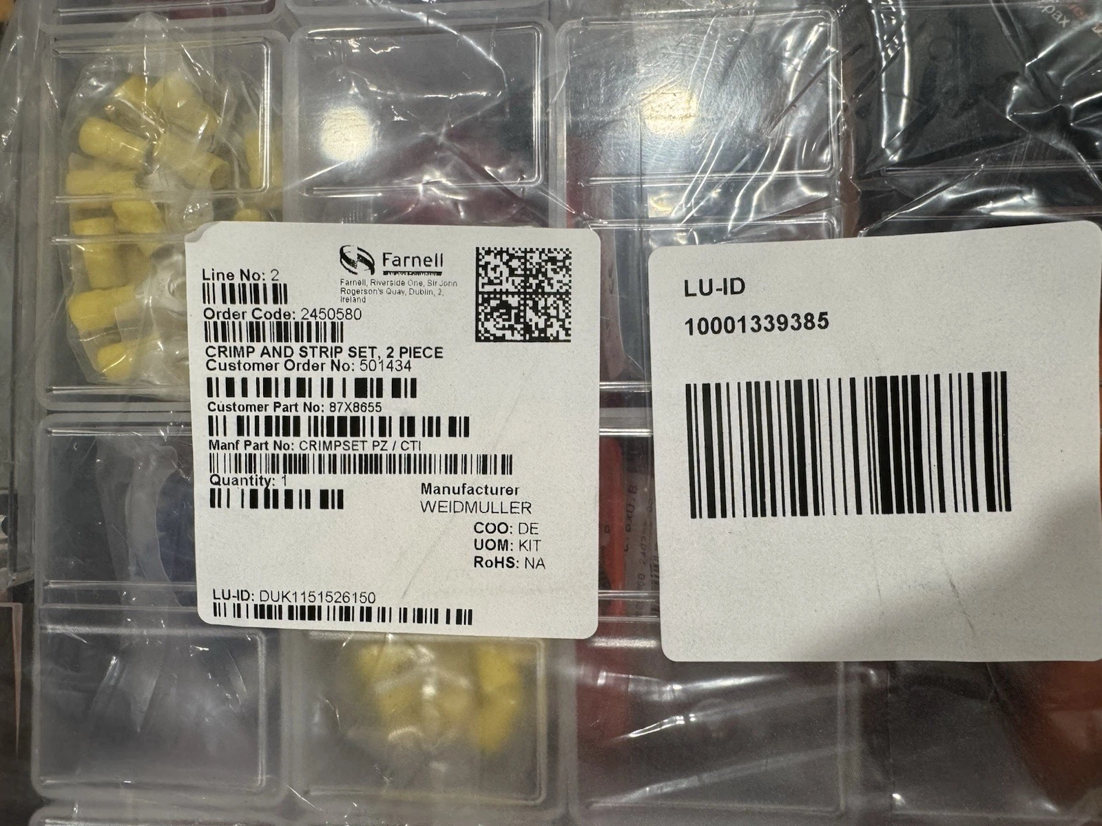 Farnell Crimp And Strip Set 2 Piece Tool Set 2450580 Brand New 2