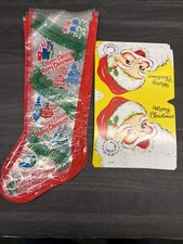 10 Vintage Clear Christmas Stockings With Headers  14  Stocking Unused NOS