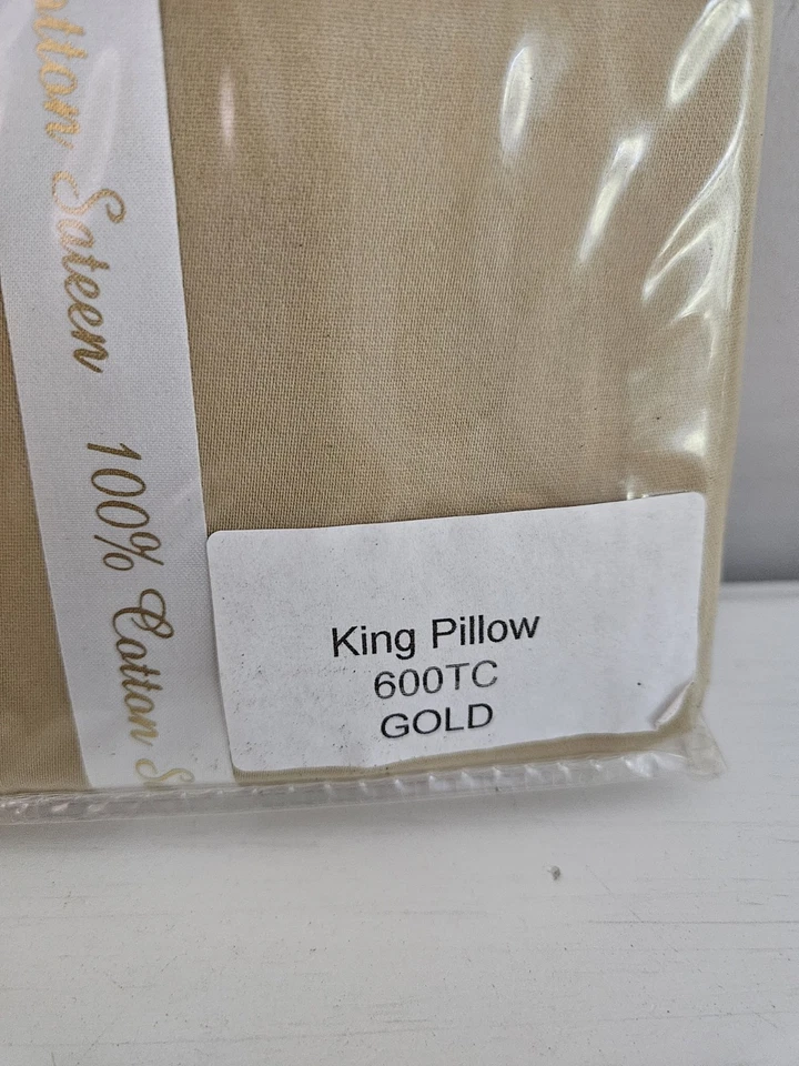 Fundas de almohada King 100 % algodón satén 600 hilos dorado  Foto 4 de 4