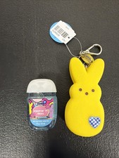NWT 2 PC Bath Body Works PEEPS Yellow Bunny Pocketbac Holder Sanitizer