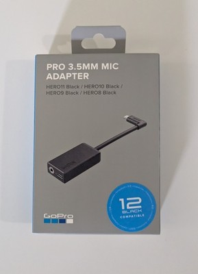 GoPro Pro 3.5mm Mic Adapter USB-C HERO12 11 10 9 8 Black New Unopened