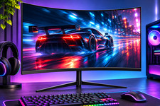 24 inch curved 100Hz full HD 1080p MVA HDMI VGA gaming PC screen black