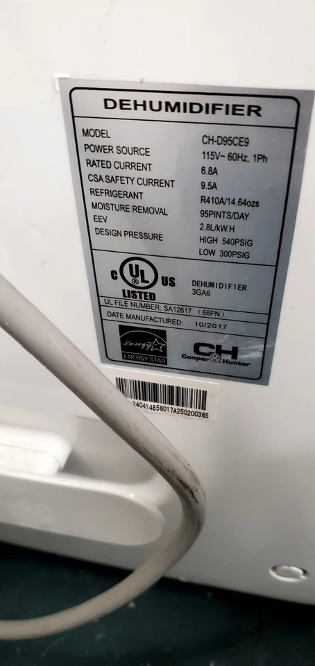 Deshumidificador Cooper & Hunter 95 pintas CH-D95CE9 Foto 2 de 3