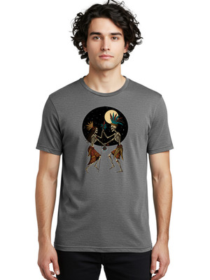 Dancing-Skeletons-3 Mens Graphic Tee, 100% Cotton, Casual Summer Wear