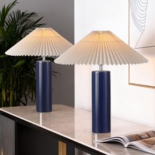 Ceramic Table Lamps for Bedroom Set of 2, Adjustable Shade Lamps for Night St...
