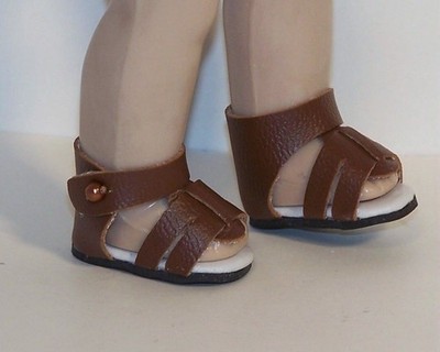 Brown Strappy Sandals Doll Shoes For 8'' Vogue Vintage Ginny (Debs)