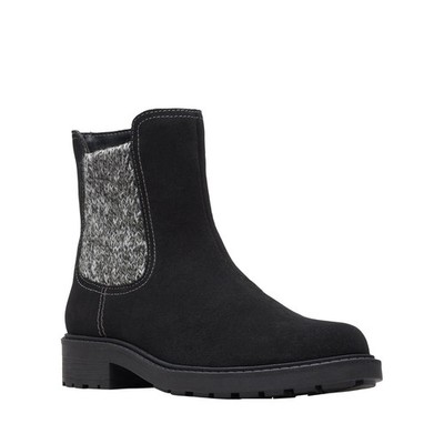Clarks Opal Sky Black Suede Chelsea Boots UK 3 (F1092)