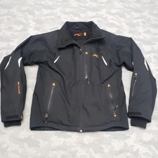 KJUS Snow Jacket Mens 50 Black Full Zip Ski Snowboard Recco
