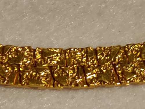 Vtg - Gold Tone - Nugget Style - Necklace, 8 mm Wide - 18 Inches Long, Unisex - Picture 2 of 9
