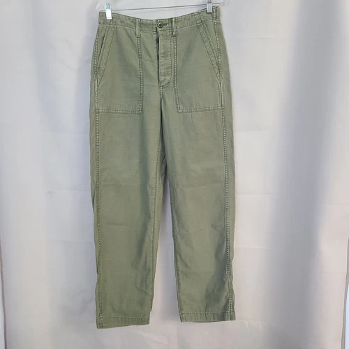 Madewell Sz 25 Sage Green Pockets Button Fly Cotton Pants - Picture 1 of 7