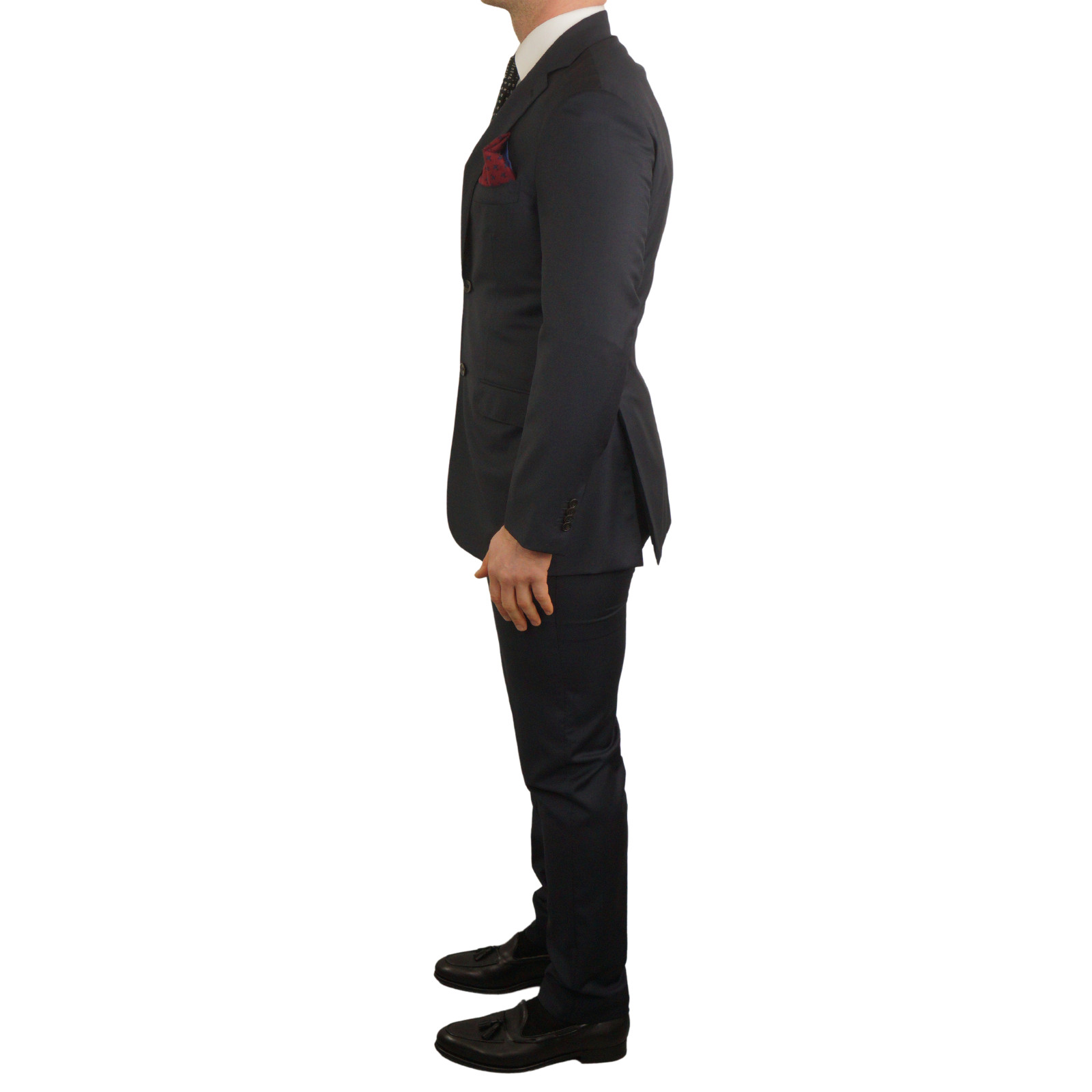 Men Suitsupply 3 Piece Suit Lazio Navy Blue Measure Size 33 EU66S UK/US56S image 5