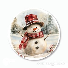 Christmas Holiday Country Snowman Favors Scrapbook Stickers Envelope Seals
