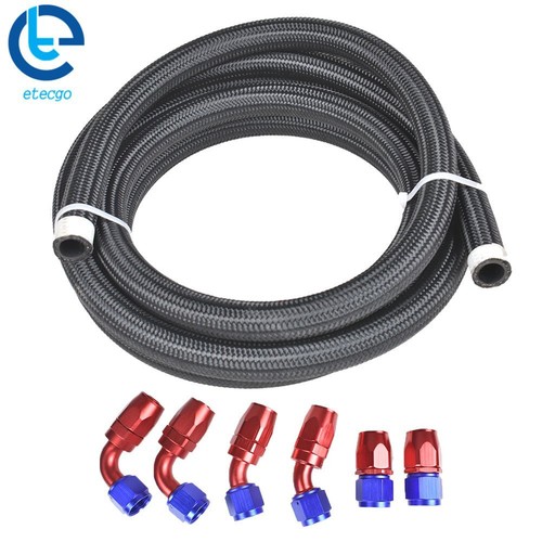 Kit de ajuste extremo de manguera de combustible trenzado de 10 pies y manguera giratoria 4 AN 6AN 8AN 10AN - Imagen 7 de 12