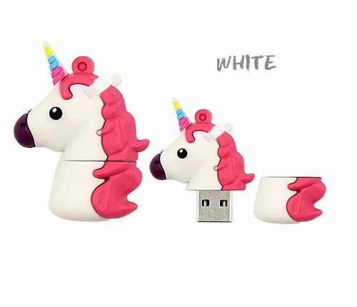 USB 8 GB, Pendrive, Unicornio, blanco y rosa - Envío Gratis Certificado - Foto 2 di 2