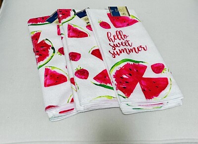 Home Collection Watermelon Strawberries Kitchen Dish Towels 15''x25'' Set of 3 New