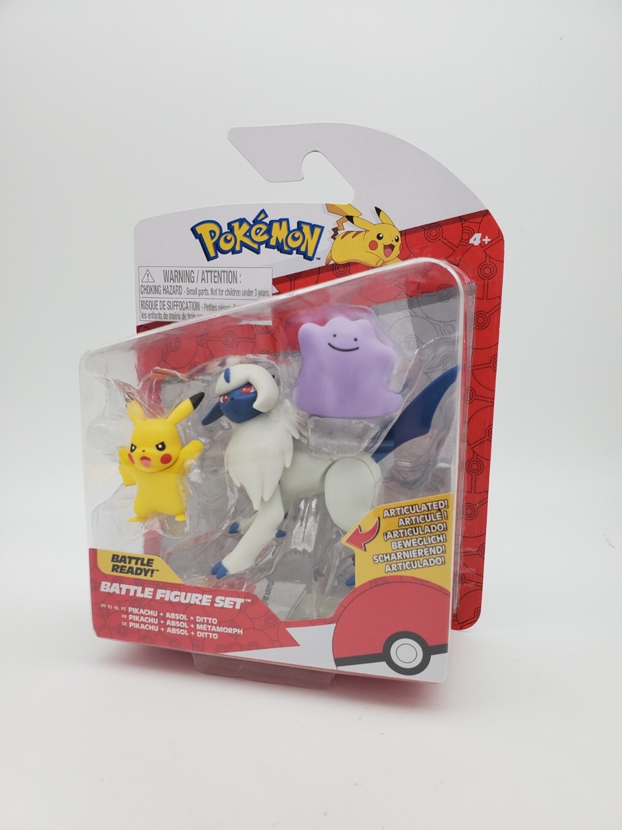 Pokemon Battle Figure Set Pikachu Ditto & Absol Jazwares NIB