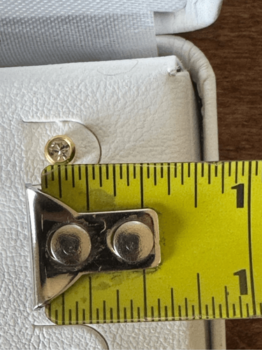 orecchini borchie oro giallo nuovi gioielli rotondi miniatura - Foto 5 di 5