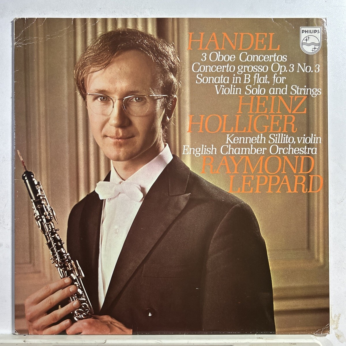 HANDEL 3 Oboe Concertos / Heinz Holliger, Raymond Leppard PHILIPS