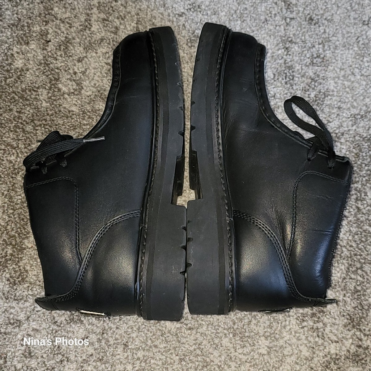 VTG 90s Y2k Lugz Mens 8.5 Chunky Black Leather Chukka Boots VTG 90s Y2k Lugz Mens 8.5 Chunky Black Leather Chukka Boots