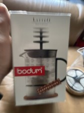 Bins Vintage Bodum Latteo Cappuccino Milk Whip Glass Microwave Safe #1366