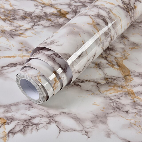 Waterproof Marble Adhesive Wallpaper Vinyl Wall Sticker Bathroom Kitchen Room - Picture 29 of 41