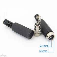 10pcs 2.1mm x 5.5mm Female DC Socket Jack Power DIY Solder Connectors Plastic