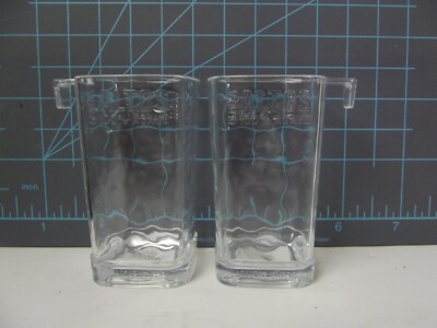 OLMECA ALTOS Tequila Hitchhiker Plastic Shot Glasses Hammered Set of 2 New